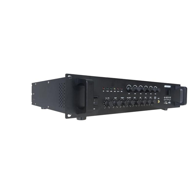 Amplifikator Audio Analog Hikvision 120W me 6 Zona, Bluetooth, USB dhe Kartë SD DS-QAE0A120G1-VB6