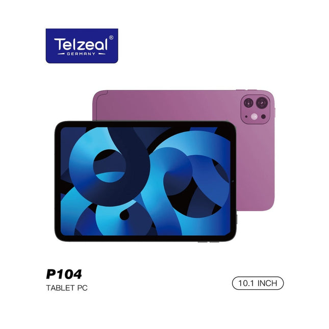 Telzeal P104 Tablet 10.1″ – Android 13 | 16GB RAM | 1TB Expandable | Dual SIM | 10000mAh | Pink