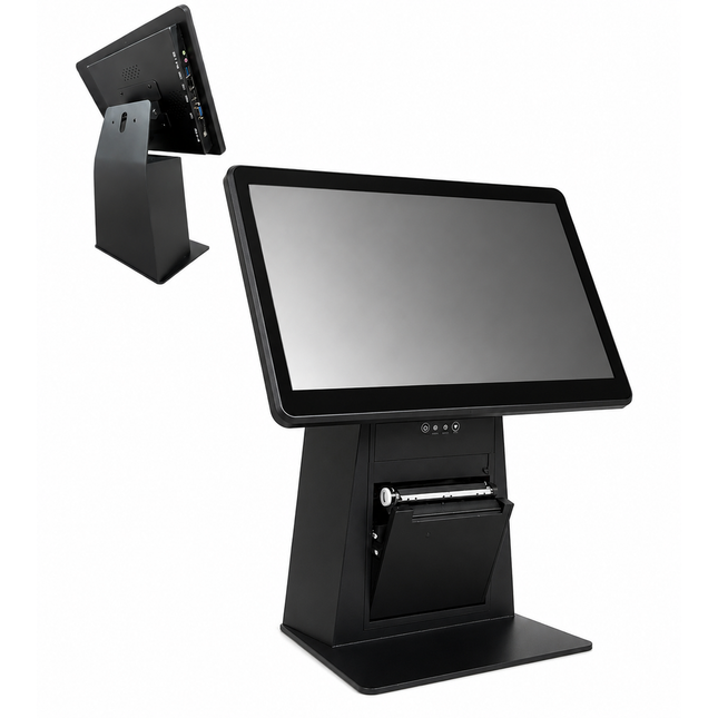 ALL IN ONE Kasë POS me ekran me prekje SmartCube S583, procesor Intel Core i5, 8GB RAM, 128GB SSD dhe printer termik 80 mm të integruar, ideale për markete, supermarkete, restorante, bare, farmaci dhe biznese në Shqipëri.
