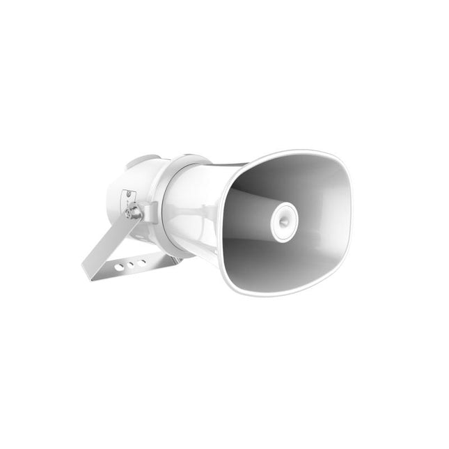 Altoparlant bori me rrjet Hikvision DS-QAZ1325G1T 25W me mbrojtje IP67, lidhje RJ45, komunikim SIP në të dy drejtimet, sintezë zanore TTS dhe transmetim audio në rrjet, ideal për fabrika, shkolla, parkingje, ambiente publike dhe biznese në Shqipëri.