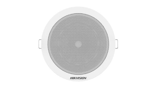 Altoparlant tavani analog Hikvision DS-QAE0206G1-V 6W me altoparlant 5.25 inç, linjë audio 100V, tingull të pastër, montim të lehtë në tavan dhe dizajn elegant, ideal për hotele, restorante, zyra, shkolla, qendra tregtare dhe sisteme njoftimi zanor në Shqipëri.