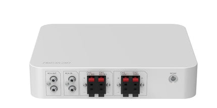 Amplifikator audio analog Hikvision DS-QAE0A60G1-VB 60W me Bluetooth 5.3, USB, hyrje për mikrofon dhe RCA, dalje për altoparlantë 100V dhe 4–8Ω, ideal për sisteme muzike, njoftime zanore, restorante, hotele, zyra, shkolla dhe biznese në Shqipëri.