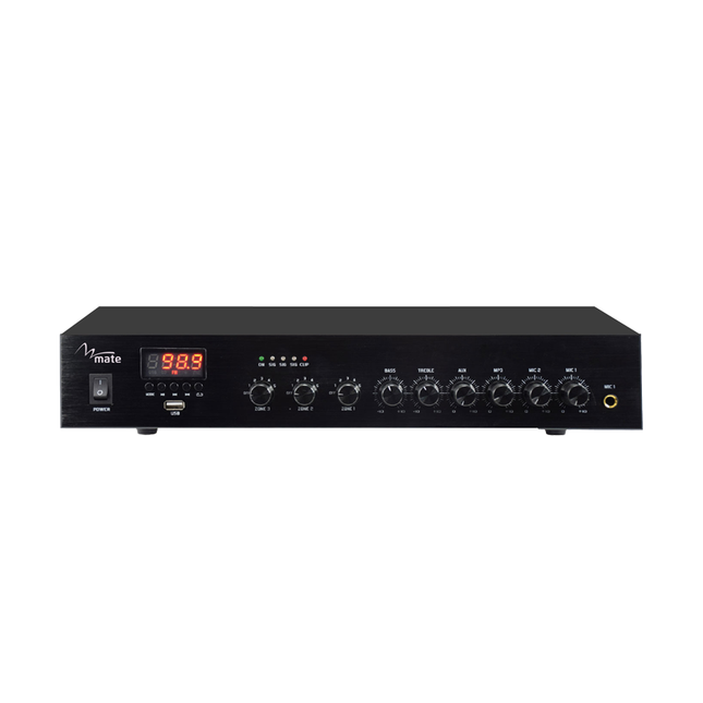 Amplifikator muzike MATE M-3240U 240W me 3 zona per sisteme audio profesionale