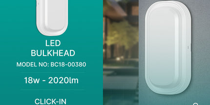 Braytron BC18-00380 LED Bulkhead 18W White IP65, ndriçim i jashtëm 2020lm 3CCT për shtëpi dhe biznese në Shqipëri.