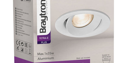 Braytron BH03-04120 spotlight GU10 i bardhë, alumini IP20 recessed, ndriçim i brendshëm modern për shtëpi dhe biznese në Shqipëri.