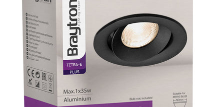 Braytron BH03-04121 spotlight GU10 i zi, alumini IP20 recessed, spot tavanor për ndriçim të brendshëm modern në Shqipëri.
