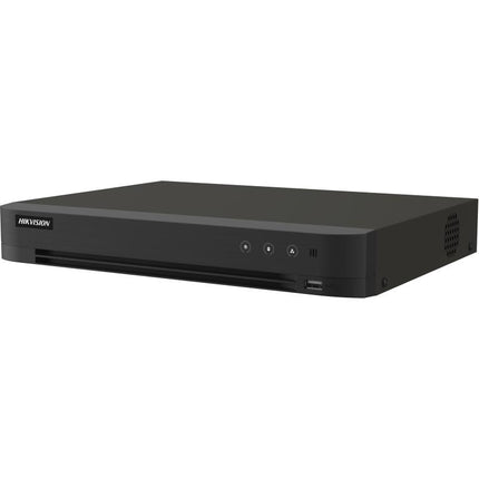 DVR Hikvision iDS-7216HUHI-M1/T AcuSense 16 Kanale me Deep Learning AI, Human & Vehicle Classification, Motion Detection 2.0, Perimeter Protection, Face Detection, H.265 Pro+, mbështetje deri në 32 kamera IP 8MP, HDMI 4K, HDD deri në 10TB, Hik-Connect, DVR profesional për sisteme sigurie në Shqipëri | AlbaStore 