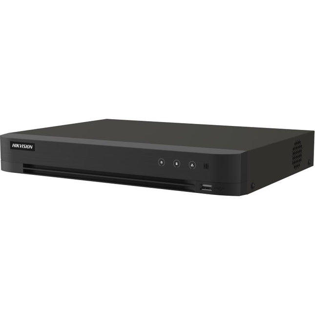 DVR Hikvision iDS-7216HUHI-M1/T AcuSense 16 Kanale me Deep Learning AI, Human & Vehicle Classification, Motion Detection 2.0, Perimeter Protection, Face Detection, H.265 Pro+, mbështetje deri në 32 kamera IP 8MP, HDMI 4K, HDD deri në 10TB, Hik-Connect, DVR profesional për sisteme sigurie në Shqipëri | AlbaStore 