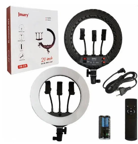 JMARY FM-18R tripod ring light profesional 18 inch për foto, video, make-up dhe live streaming me dritë të rregullueshme.