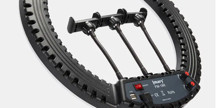 JMARY FM-18R tripod ring light profesional 18 inch për foto, video, make-up dhe live streaming me dritë të rregullueshme.