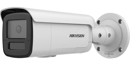 Kamerë IP Bullet Hikvision AcuSense DS-2CD2T46G2H-IS2U/S(L)(RB) 4MP me alarm stroboskopik dhe sirenë zanore, audio dykahëshe, mikrofon të dyfishtë, altoparlant të integruar, zbulim inteligjent të njerëzve dhe automjeteve, WDR 120 dB, H.265+, IP67 dhe mbështetje për kartë microSD deri në 512GB, ideale për siguri profesionale në Shqipëri.