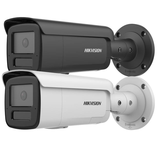 Kamerë IP Bullet Hikvision AcuSense DS-2CD2T46G2H-IS2U/S(L)(RB) 4MP me alarm stroboskopik dhe sirenë zanore, audio dykahëshe, mikrofon të dyfishtë, altoparlant të integruar, zbulim inteligjent të njerëzve dhe automjeteve, WDR 120 dB, H.265+, IP67 dhe mbështetje për kartë microSD deri në 512GB, ideale për siguri profesionale në Shqipëri.