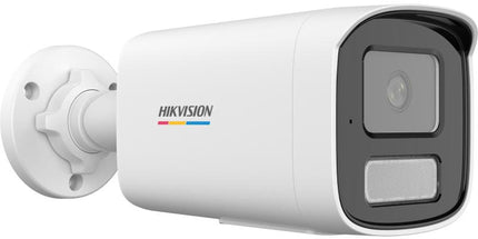Kamerë IP Bullet Hikvision ColorVu 3.0 DS-2CD1T47G3H-LIU(F)(/SL)(/SRB) 4MP me pamje me ngjyra 24/7, Smart Hybrid Light deri në 50 metra, HikAI-ISP, mikrofon të integruar, audio dykahëshe, alarm me dritë, H.265+, IP67 dhe mbështetje për kartë microSD deri në 512GB, ideale për siguri profesionale në Shqipëri.