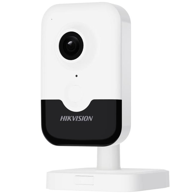 Kamerë IP Cube Hikvision DS-2CD2443G2-IW(W) 4MP me WiFi, audio me dy drejtime, mikrofon dhe altoparlant të integruar, Digital WDR, zbulim inteligjent të njerëzve dhe automjeteve, infra të kuqe deri në 10 metra, mbështetje për kartë microSD deri në 512GB, ideale për monitorimin e shtëpisë dhe biznesit në Shqipëri.