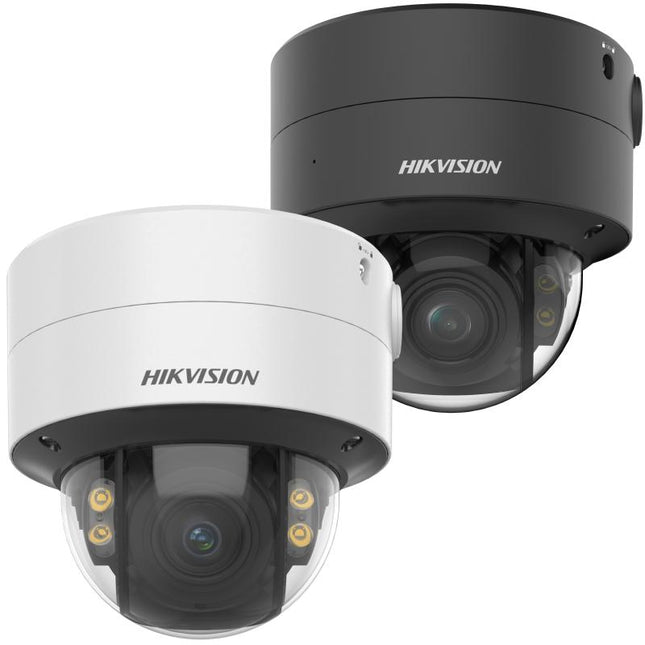 Kamerë IP Dome Hikvision ColorVu DS-2CD2747G2T-LZS 4MP me lente motorike 2.8–12 mm, imazh me ngjyra 24/7, dritë e bardhë deri në 40 metra, WDR 130 dB, zbulim inteligjent të njerëzve dhe automjeteve, H.265+, IP67, IK10 dhe mbështetje për kartë microSD deri në 512GB, ideale për sisteme profesionale sigurie në Shqipëri.
