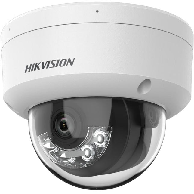 Kamerë IP Dome Hikvision DS-2CD1143G2-LIU 4MP me Smart Hybrid Light, Human & Vehicle Detection, mikrofon të integruar, WDR 120dB, H.265+, PoE, mbështetje microSD deri në 512GB, mbrojtje IP67 dhe IK08, ideale për biznese, shtëpi dhe sisteme sigurie në Shqipëri. 