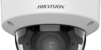 Kamerë IP Dome Hikvision DS-2CD1743G2-LIZSU 4MP me lente motorike 2.8–12 mm, Smart Hybrid Light deri në 30 metra, zbulim të njerëzve dhe automjeteve, mikrofon të integruar, H.265+, WDR 120 dB, slot microSD deri në 512GB, IP67 dhe IK08, ideale për sisteme profesionale sigurie në Shqipëri.