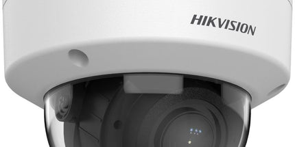 Kamerë IP Dome Hikvision DS-2CD1743G2-LIZSU 4MP me lente motorike 2.8–12 mm, Smart Hybrid Light deri në 30 metra, zbulim të njerëzve dhe automjeteve, mikrofon të integruar, H.265+, WDR 120 dB, slot microSD deri në 512GB, IP67 dhe IK08, ideale për sisteme profesionale sigurie në Shqipëri.
