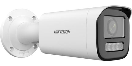 Kamerë IP Hikvision DS-2CD1643G2-LIZSU 4MP me lente motorike 2.8–12 mm, Smart Hybrid Light deri në 50 metra, zbulim të njerëzve dhe automjeteve, mikrofon të integruar, H.265+, WDR 120 dB, slot microSD deri në 512GB dhe mbrojtje IP67, ideale për sisteme profesionale sigurie në Shqipëri. 