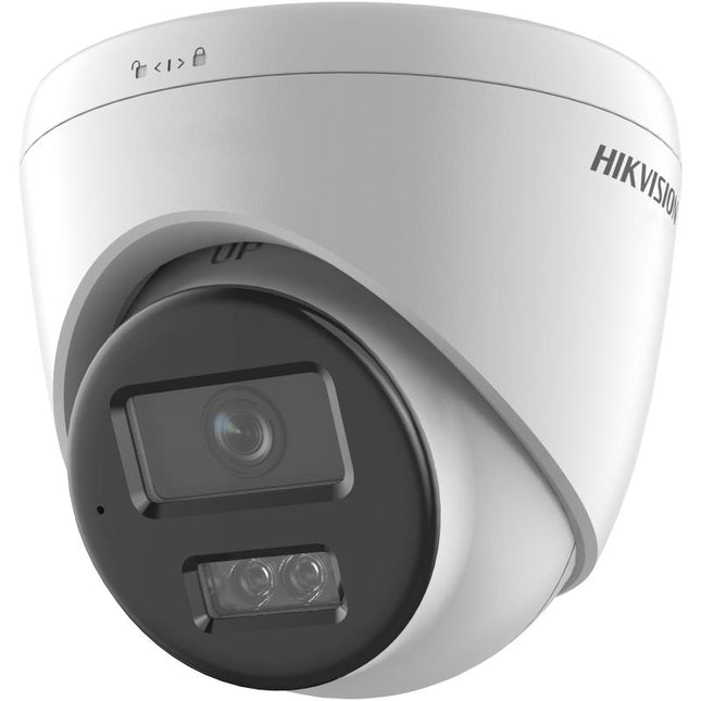 Kamerë IP Turret Hikvision DS-2CD1341G2-LIU 4MP me Smart Hybrid Light, Human Detection, mikrofon të integruar, kompresim H.265+, PoE, mbrojtje IP67 dhe mbështetje për kartë microSD deri në 512GB (versioni -F), ideale për monitorim profesional të shtëpive dhe bizneseve në Shqipëri.