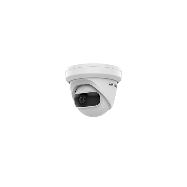 Kamerë IP Turret Hikvision DS-2CD2345G0P-I 4MP me lente ultra të gjerë 180°, rezolucion 4MP, WDR 120 dB, infra të kuqe deri në 10 metra, kompresim H.265+, mbështetje për kartë microSD deri në 256GB, ideale për monitorimin e ambienteve të brendshme në Shqipëri.