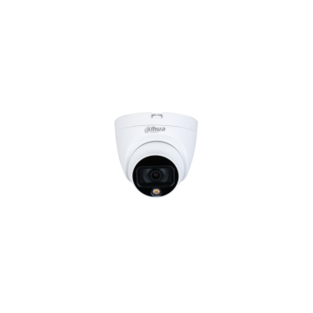 Kamerë Sigurie 2MP Analoge Dome Dahua HAC-HDW1209TLQP-A-LED Full Color me mikrofon, pamje me ngjyra 24/7, ndriçim LED 20m, lente 2.8mm dhe IP67.