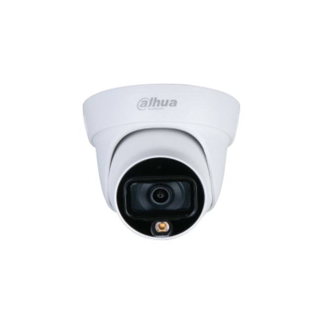 Kamerë Sigurie 2MP Analoge Dome Dahua HAC-HDW1239TL-LED Full Color me pamje me ngjyra 24/7, ndriçim LED 20m, lente 3.6mm dhe mbrojtje IP67.