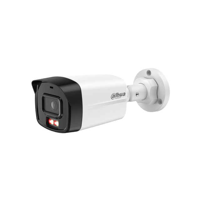 Kamerë Sigurie IP 4MP Dahua IPC-B1E49-A-IL Bullet Smart Dual Light me mikrofon të integruar, IR 30m, LED 15m, detektim njerëzish, PoE, H.265+ dhe mbrojtje IP67.