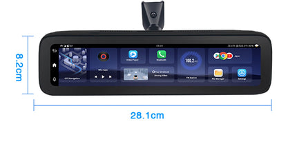 Kamerë Sigurie Makine 4G 4 Kanale 360° S124CH4G me ekran 12" FHD, Android, GPS, ADAS, monitorim 24/7 nga telefoni dhe MicroSD deri 512GB.