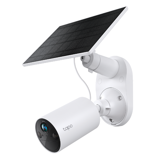 Kamerë WiFi Solare TP-Link Tapo 2K 3MP me panel diellor, Color Night Vision, Smart Person Detection, microSD deri në 512GB, mbrojtje IP65 ndaj ujit dhe pluhurit, instalim pa kabllo dhe monitorim të ambienteve të jashtme, ideale për shtëpi dhe biznese në Shqipëri. 
