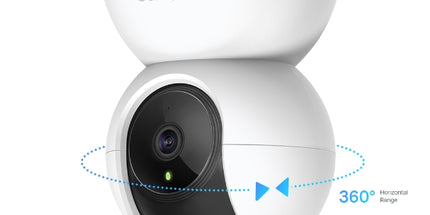 Kamerë WiFi TP-Link Tapo C210 3MP 2K me rrotullim 360°, shikim natën, Motion Detection, audio me dy drejtime, mbështetje për kartë microSD deri në 512GB, kontroll nga aplikacioni Tapo, kompatibile me Google Assistant dhe Amazon Alexa, ideale për monitorimin e shtëpisë dhe biznesit në Shqipëri. 