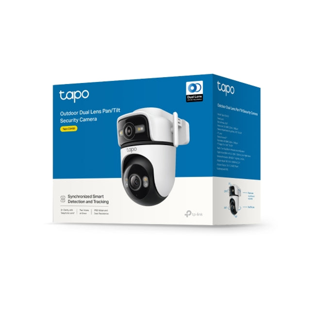 Kamerë WiFi TP-Link Tapo C545D 2K 3MP me dy lente, PTZ, Smart Tracking, Smart Focus, Smart Night Vision, AI për zbulimin e personave, automjeteve dhe kafshëve, audio me dy drejtime, Ethernet, ruajtje microSD deri në 512GB, mbrojtje IP66 dhe kontroll nga aplikacioni Tapo, ideale për monitorimin e shtëpive dhe bizneseve në Shqipëri. 