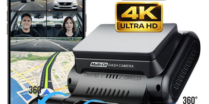 Kamerë makine X19 4K Ultra HD me 4 lente, WiFi dhe GPS të integruar, regjistrim para, prapa dhe brenda automjetit, modalitet parkimi 24 orë, sensor G, regjistrim ciklik dhe mbështetje për kartë memorie deri në 256GB, ideale për siguri maksimale në Shqipëri. 