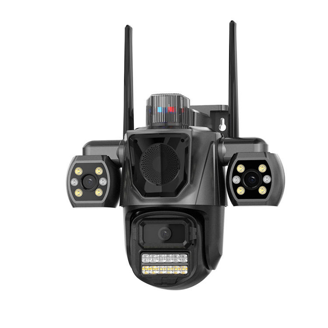 Kamerë sigurie WiFi ICSEE 3MP PTZ 360° me Auto Tracking, vision nate, audio me dy drejtime, IP65 rezistente ndaj ujit, kontroll nga telefoni me aplikacion iCSee, mbështetje MicroSD deri në 128GB, ideale për shtëpi, biznese dhe ambiente të jashtme në Shqipëri.