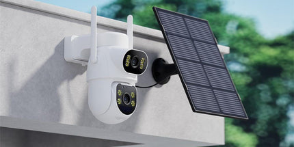Kamerë sigurie XO CR19 4G Dual Lens 4MP me panel diellor, regjistrim 24/7 Always On Video (AOV), AI Human Detection, sensor PIR, vision nate me ngjyra, audio me dy drejtime, bateri 6880mAh, funksionon pa WiFi me rrjet 4G LTE, ideale për ferma, magazina, vila dhe ambiente të jashtme në Shqipëri. 