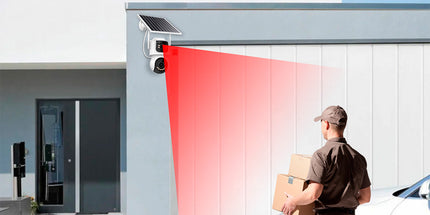 Kamerë sigurie solare WiFi TQ9 8MP Dual Lens me Auto Tracking, AI Human Detection, vision nate deri në 30 metra, audio me dy drejtime, bateri 18000mAh, regjistrim 24/7 dhe panel diellor, ideale për shtëpi, biznese, ferma dhe ambiente të jashtme në Shqipëri. 
