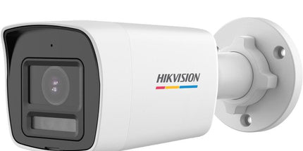 Kamera Hikvision DS-2CE10UF3T-LS 4K Smart Hybrid Light Mini Bullet me rezolucion Ultra HD 4K, IR Night Vision deri në 30 metra, White Light 20 metra, mikrofon të integruar, True WDR 130dB, IP67, kamerë sigurie profesionale për shtëpi, biznese, magazina dhe ambiente të jashtme në Shqipëri | AlbaStore