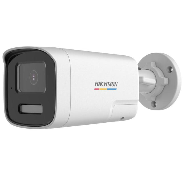 Kamera Hikvision DS-2CE12KF0T-LTS 3K Two-Way Audio Smart Hybrid Light Bullet me rezolucion 3K 2960×1664, komunikim Two-Way Audio, Smart Hybrid Light, IR Night Vision deri në 40 metra, White Light deri në 40 metra, mikrofon dhe altoparlant të integruar, IP67, kamerë sigurie profesionale për shtëpi, biznese dhe ambiente të jashtme në Shqipëri | AlbaStore