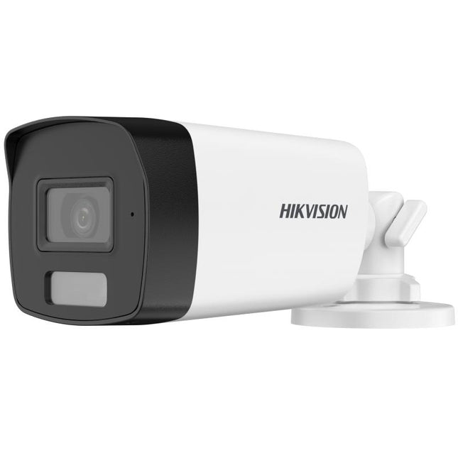 Kamera Hikvision DS-2CE17K0T-LFS 3K Dual Light Audio Bullet me rezolucion 3K 2960×1665, Smart Hybrid Light, IR Night Vision deri në 40 metra, White Light deri në 40 metra, mikrofon të integruar, Audio over Coax, IP67, kamerë sigurie profesionale për shtëpi, biznese, magazina dhe ambiente të jashtme në Shqipëri | AlbaStore