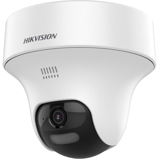 Kamera Hikvision DS-2CE70K0T-PTLTS 3K Two-Way Audio PT Turret me rezolucion 3K 2960×1665, Smart Hybrid Light, IR Night Vision deri në 25 metra, White Light deri në 20 metra, mikrofon dhe altoparlant të integruar, Two-Way Audio, Digital WDR, kamerë sigurie profesionale për shtëpi, biznese dhe ambiente të jashtme në Shqipëri | AlbaStore 