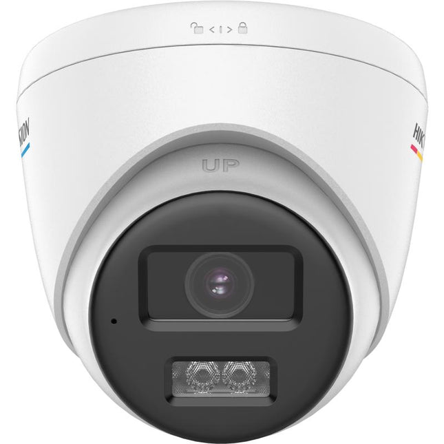 Kamera Hikvision DS-2CE72UF3T-LS 4K Smart Hybrid Light Turret me rezolucion Ultra HD 4K, IR Night Vision deri në 40 metra, White Light deri në 40 metra, mikrofon të integruar, True WDR 130dB, IP67, kamerë sigurie profesionale për shtëpi, biznese, magazina dhe ambiente të jashtme në Shqipëri | AlbaStore 