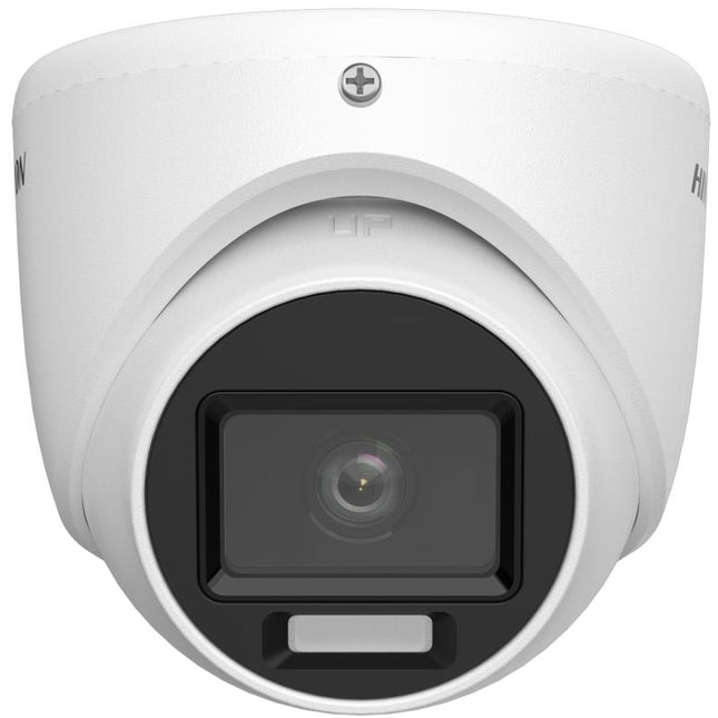 Kamera Hikvision DS-2CE76K0T-LMFS 3K Dual Light Audio Turret me rezolucion 3K 2960×1665, Smart Hybrid Light, IR Night Vision deri në 30 metra, White Light deri në 20 metra, mikrofon të integruar Audio over Coax, Digital WDR, IP67, kamerë sigurie profesionale për shtëpi, biznese, magazina dhe ambiente të jashtme në Shqipëri | AlbaStore 