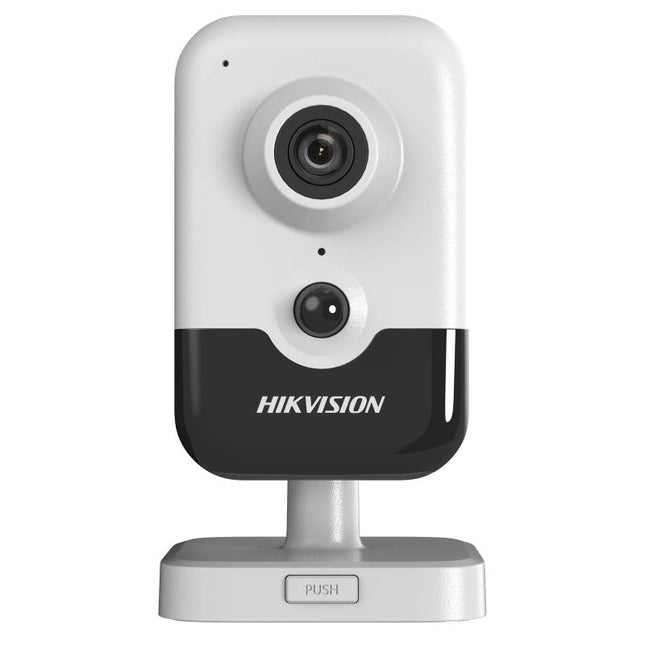 Kamera IP Hikvision DS-2CD2463G2-I Cube 6MP AcuSense me Two-Way Audio, mikrofon dhe altoparlant, PIR 8m, Human Vehicle Detection, IR 10m, WDR 120dB, Micro SD 512GB dhe PoE për kamera sigurie në Shqipëri 