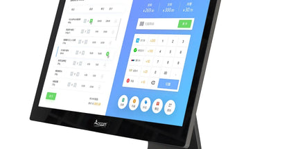 Kasë POS me ekran me prekje 15.6 inç OCOM POS-1562, sistem Windows 10/11 ose Android 11, trup alumini premium, procesor Intel Celeron J6412, ideale për markete, supermarkete, restorante, farmaci, bare dhe biznese në Shqipëri.