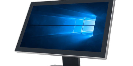 Kasë POS me ekran me prekje 18.5 inç OCOM POS-1801, trup metalik me bazë alumini, procesor Intel Celeron J1900 ose Intel Core i3/i5, Windows, ekran i madh HD, ideale për markete, supermarkete, restorante, farmaci dhe biznese në Shqipëri.