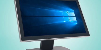 Kasë POS me ekran me prekje 18.5 inç OCOM POS-1801, trup metalik me bazë alumini, procesor Intel Celeron J1900 ose Intel Core i3/i5, Windows, ekran i madh HD, ideale për markete, supermarkete, restorante, farmaci dhe biznese në Shqipëri.