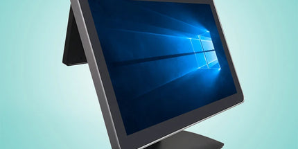 Kasë POS me ekran me prekje 18.5 inç OCOM POS-1801, trup metalik me bazë alumini, procesor Intel Celeron J1900 ose Intel Core i3/i5, Windows, ekran i madh HD, ideale për markete, supermarkete, restorante, farmaci dhe biznese në Shqipëri.
