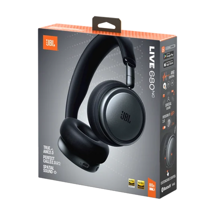 Kufje Bluetooth ANC 80 Orë JBL Live 680NC me Bluetooth 6.0, True Adaptive Noise Cancelling 2.0, Hi-Res Audio, driver 40mm dhe bateri 870mAh.     JBL_Live_680NC_Specsheet_EN