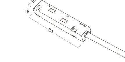 Lidhës furnizimi për shinë magnetike 48V Braytron BY41-90031 me kabllo, konektor për sistem ndriçimi Track Lighting, ngjyrë e zezë, Class III dhe IP20 – Braytron Shqipëri