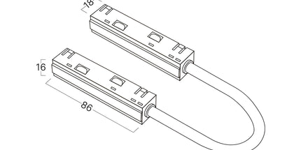 Lidhës këndor fleksibël për shinë magnetike 48V Braytron BY41-90021, konektor për lidhjen e shinave magnetike Track Lighting, ngjyrë e zezë, IP20 – Braytron Shqipëri